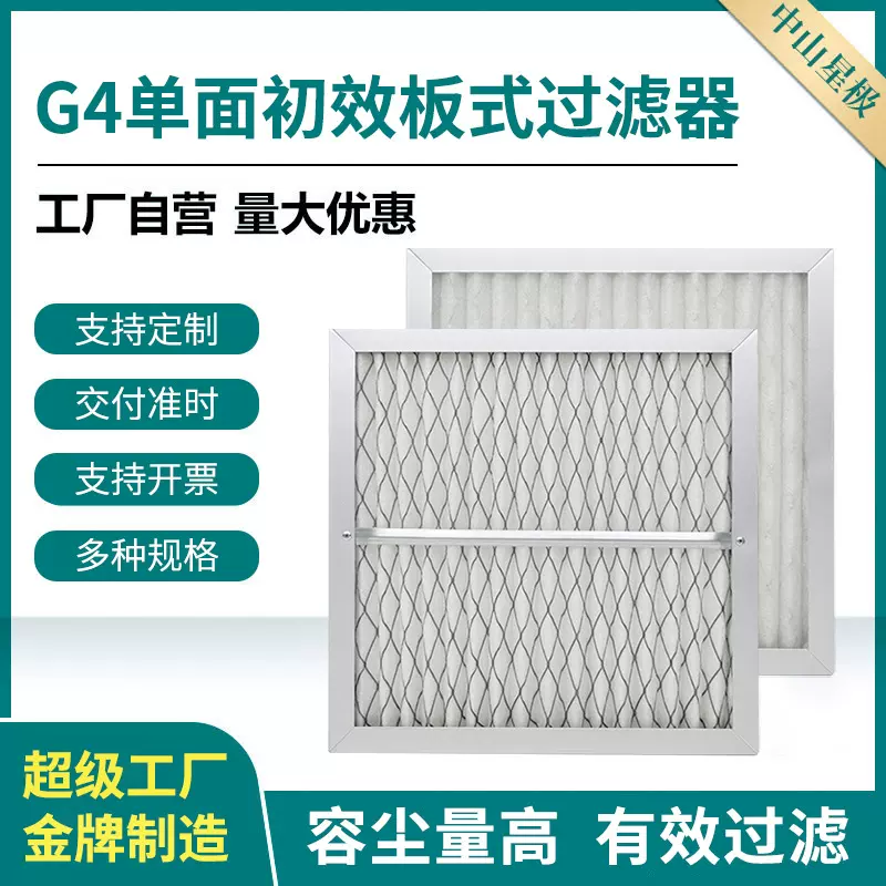 新风系统空调机组专用495*595*21mm G4初效单面板式空气过滤器
