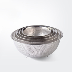 Export to Japan Stainless Steel Drain Dish 201 Perforated Fruit and Vegetable Rice Washer Manufacturer Direct Supply