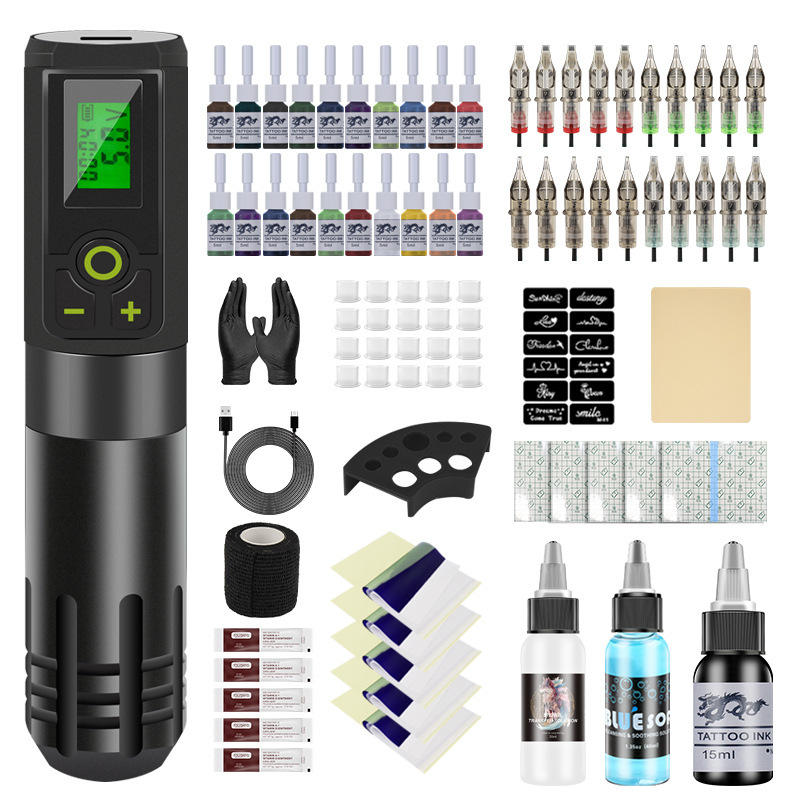 Tattoo Set Wireless Battery Cutting Line Fogging Practice Tool Motor All-In-One Tattoo Machine Tattoo Equipment