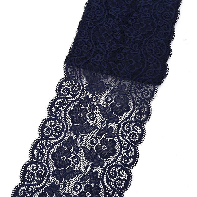 Spandex de encaje de nylon de encaje elástico multicolor opcional accesorios de ropa de las mujeres materiales de ropa al por mayor