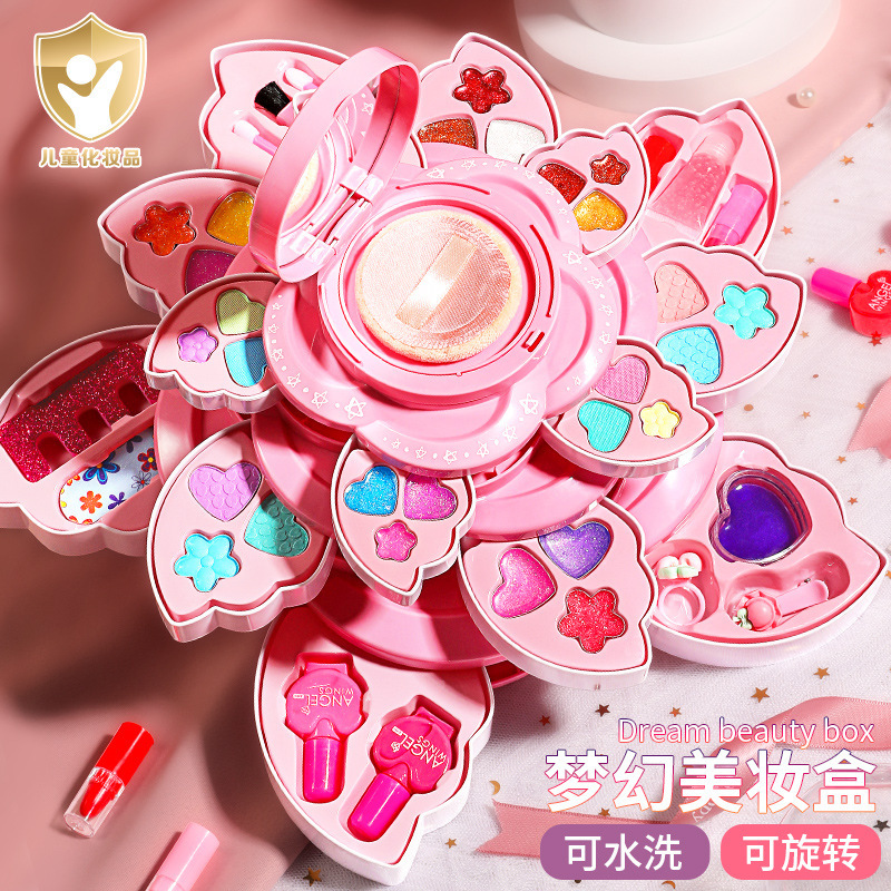 Juguetes de maquillaje para niños juegos giratorios paquetes de maquillaje caja de esmalte de uñas juguetes princesa regalos de cumpleaños