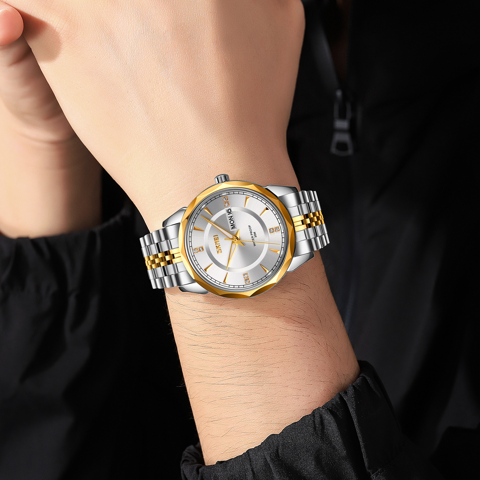 Reloj de cuarzo para hombres, reloj de negocios, reloj de moda, calendario de hombres, reloj de acero impermeable, nocturna, reloj transfronterizo al por mayor