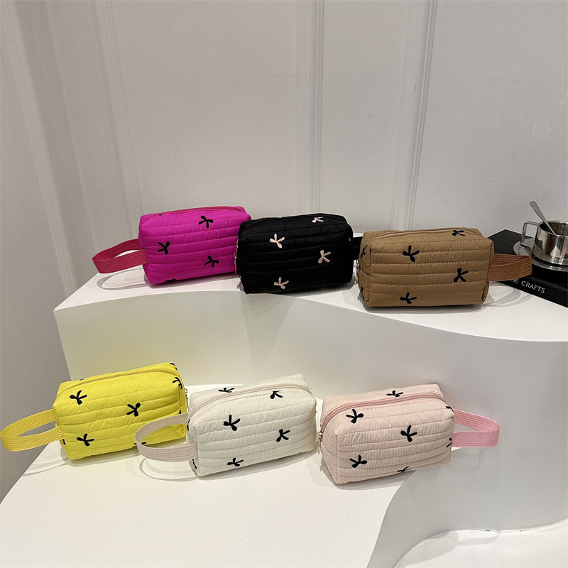 Autumn cute cosmetic bag with bow