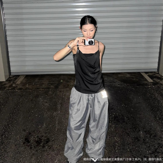 Suans Original Homemade Snake Laser Gray Spring and Summer Cargo Pants Thin Pants Trendy Brand Casual Light Sports