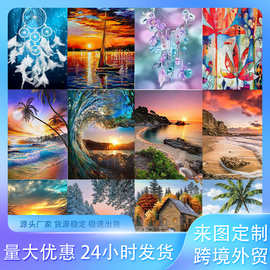 外贸热卖钻石画居家满钻5D客厅玄关装饰画diy钻石画风景画装饰画