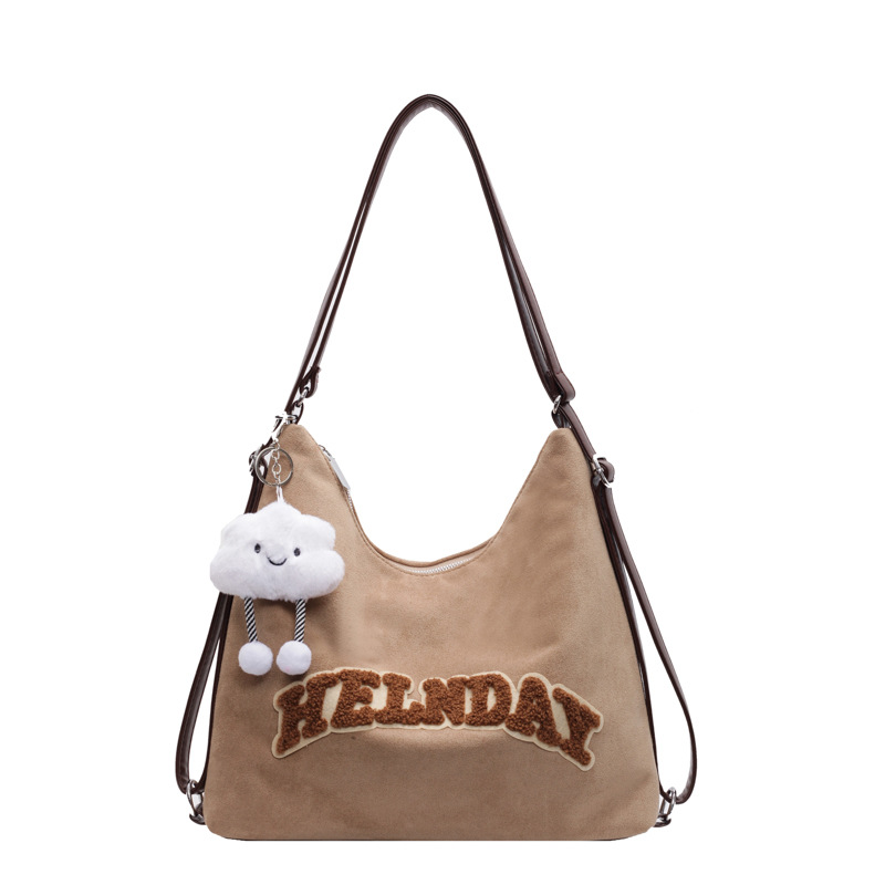 Mochila de gamuza transfronteriza 2024 otoño e invierno nuevo bolso femenino de gran capacidad