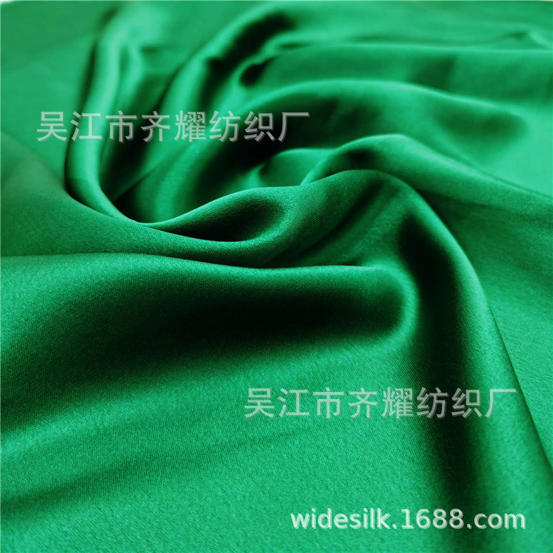 真丝醋酸缎华尔缎阳离子仿醋酸面料醋涤单面乱麻