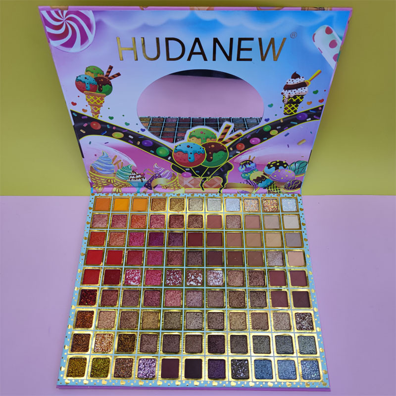 HUDA NEW新款99色外贸眼影盘珠光哑光金葱粉亮片不飞粉大地色眼影详情16