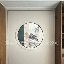 高级感中国风书房入户珠绣壁画酒店大厅刺绣硬包卧室 墙壁装饰
