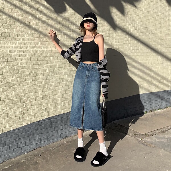 Summer denim skirt