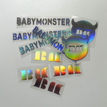 BABYMONSTER镭射贴纸 宝怪全息反光手机贴应援灯贴纸 BM