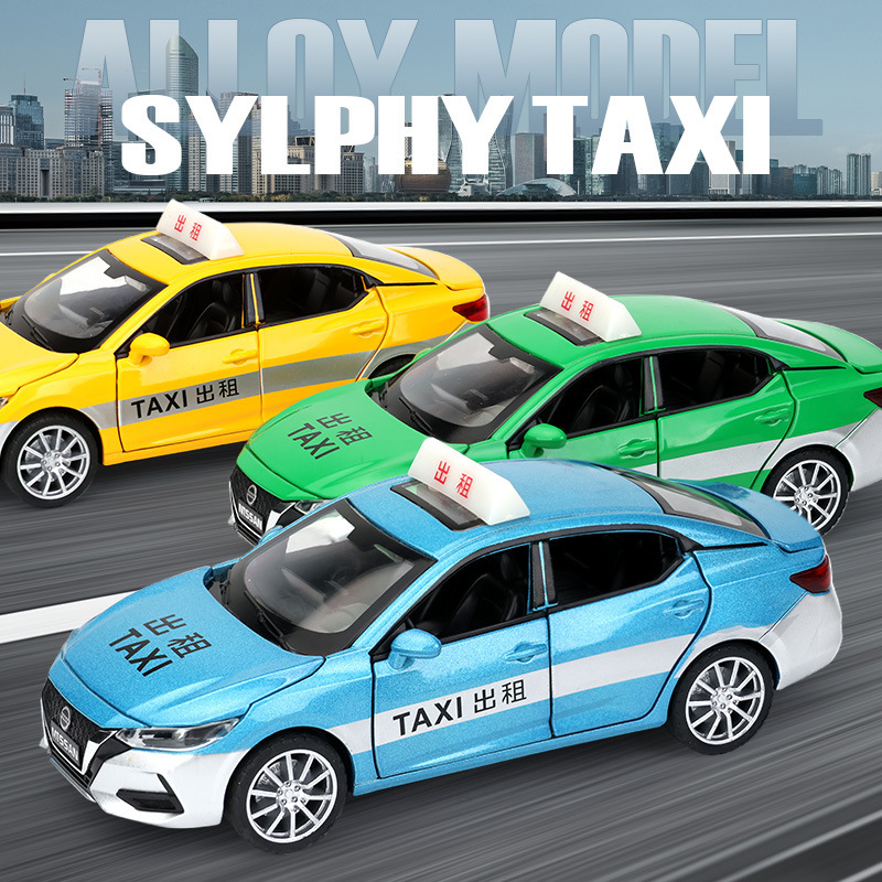 Zhongyuanxing 1/32 Xuanyi Alloy Taxi Model Huili Acousto-optic Toy Car Simulation Car Six-drive Taxi Zhongyuanxing 1/32 Xuanyi Alloy Taxi Model Huili Acousto-optic Toy Car Simulation Car Six-drive Taxi
