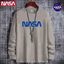 NASA2022新款聯名國潮ins上衣圓領NASA長袖T恤套頭男女百搭簡約