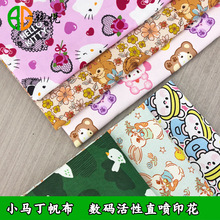 全棉帆布数码活性直喷 小马丁帆布全棉数码印花加工 渗透环保