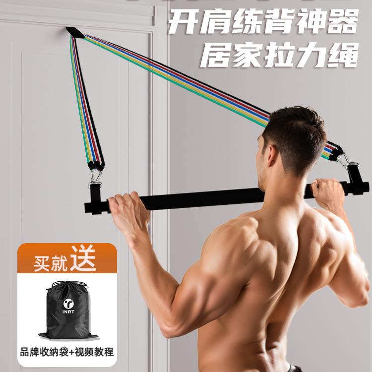 Resistance Band Fitness Men's Elastic Band Door-Hanging Men's Elastic Rope Home Resistance Device High Pull-Down Home Back Training Equipment