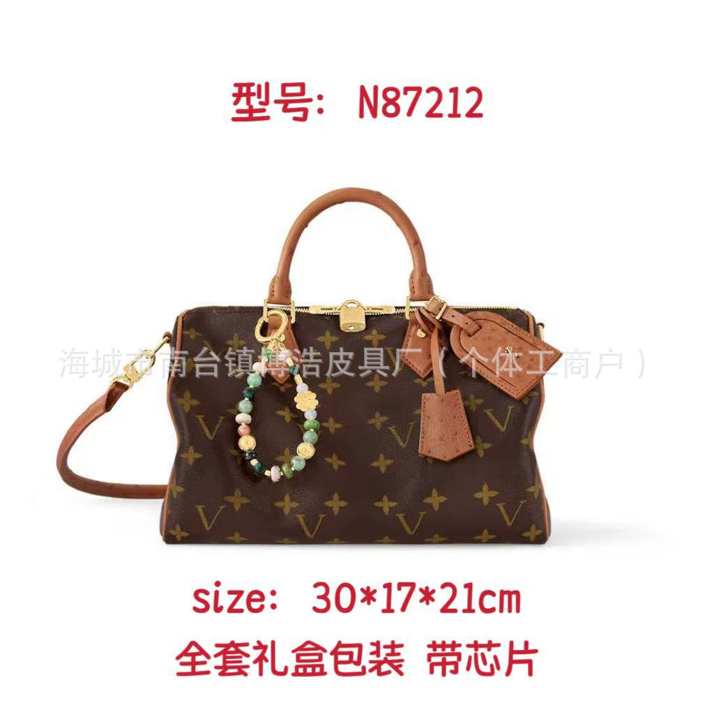 New Monogram Shoulder Bag Speedy 30 Crossbody Boston Pillow Bag Large Capacity Daily Commuter Bag For Women - Thumbnail 7