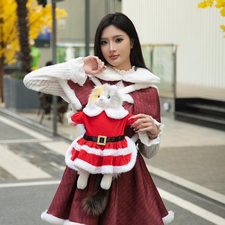 Regalo de Navidad de gato artificial de Navidad