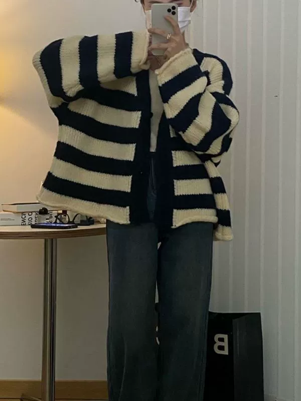Длинный вязаный кардиган, демисезон oversized плюс size, один размер подходит всем, многоцветный