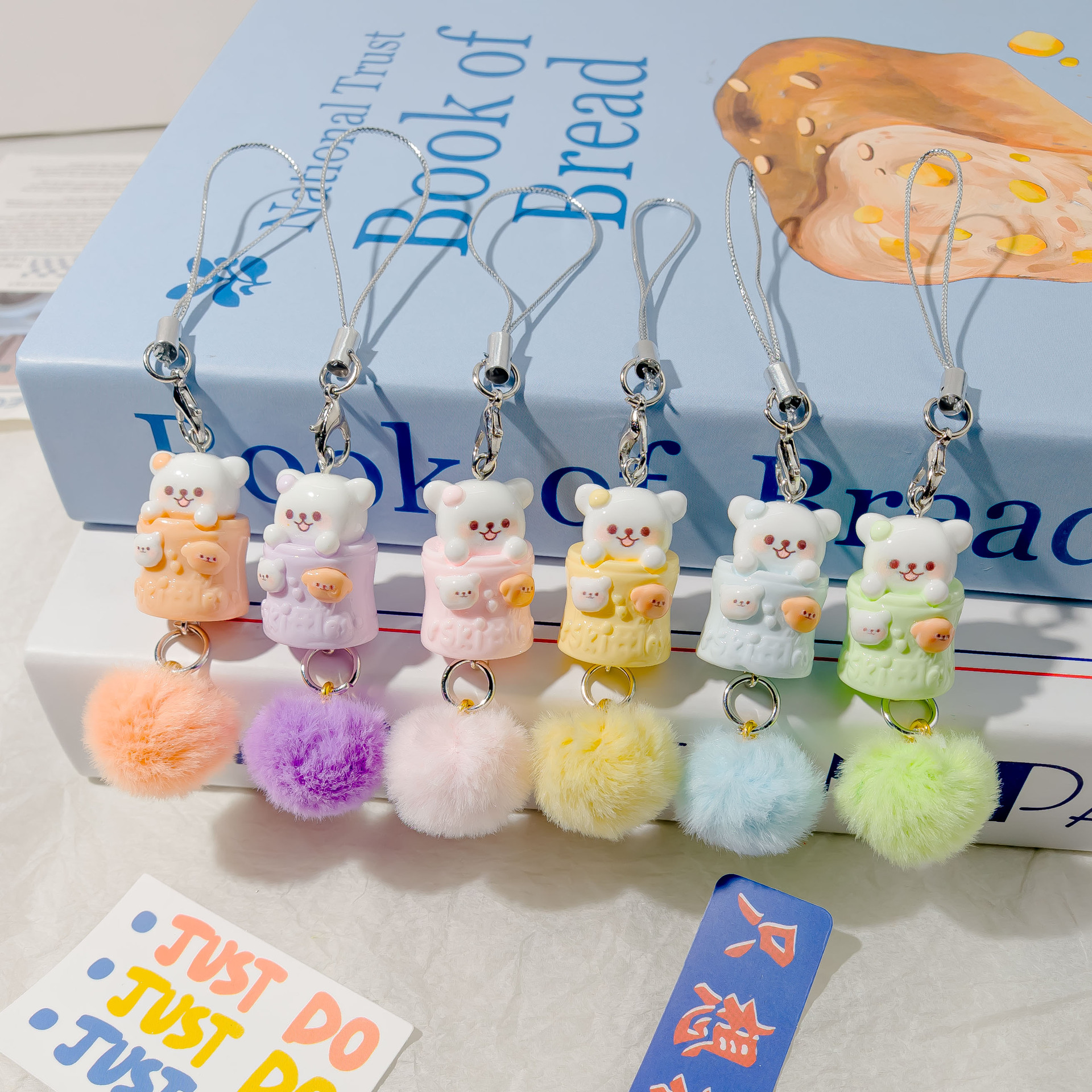 Fur Ball K39 Greeting Xiao Mao Fur Ball Pendant Beaded Sweet Girl Heart Mobile Phone Chain Cat Cartoon Pendant