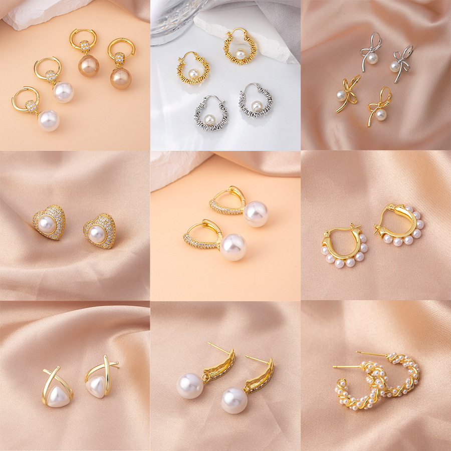 Pearl Earrings for Women, Accessible Luxury, High-End Pendant Earrings, Design Niche Earrings, Exaggerated Earrings for Square and Round Faces, Zircon