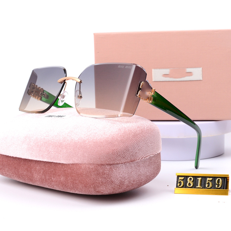 卡家新款无框切边太阳镜女C形装饰墨镜欧美时尚轻奢个性光学眼镜