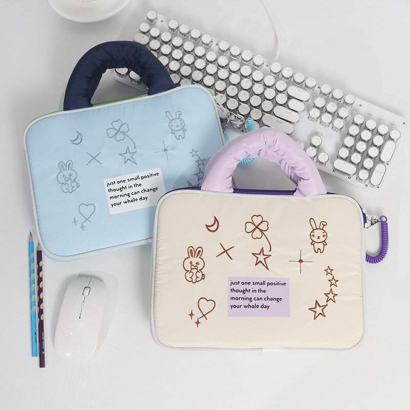 Embroidered Fashion Laptop Bag for Women 16inch Space Cotton Shockproof iPad Tablet 14inch Notebook Storage Bag