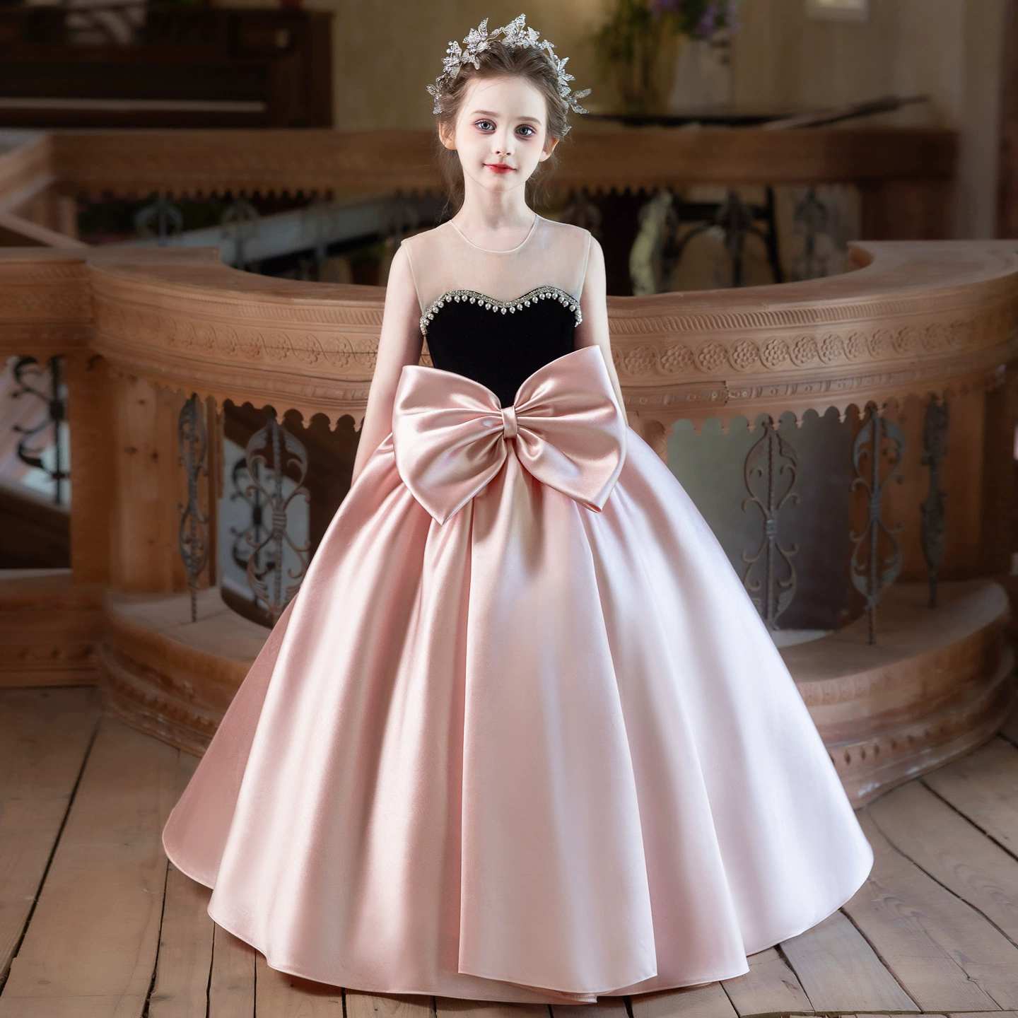 Вечернее платье для девочек, стильное, доступное, роскошное, нишевое, красивое платье принцессы для девочек, детская одежда для выступлений на фортепиано