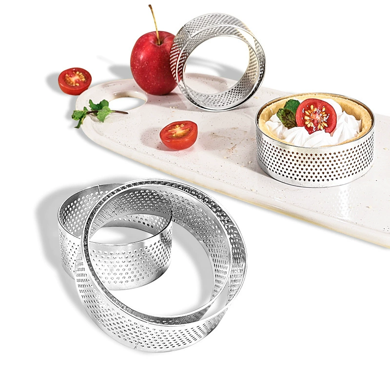 430 нержавеющая сталь круглая перфорированная петла для пирога 3cm французская башня круг мусс круг рисового лепешки круг тортильи круг