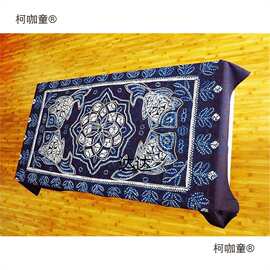 云南大理扎染桌布蓝染云南民族风白族纯手工染布餐厅家用商麦太保