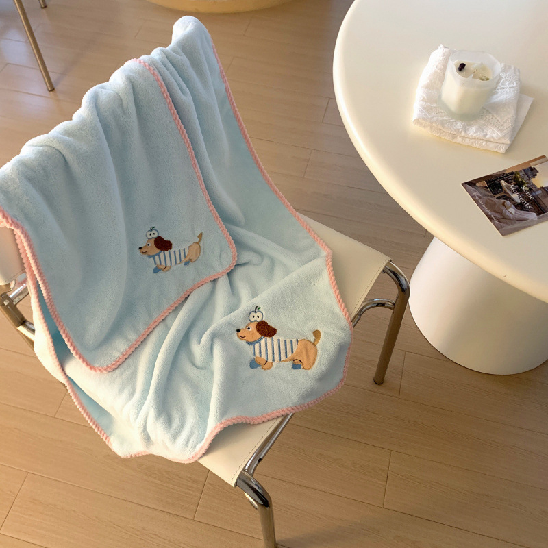 Cartoon coral quick dry cute bath towel