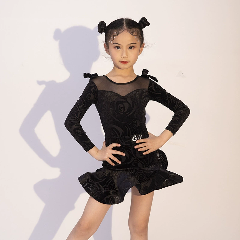 GTY одежда для латинских танцев High Sense 2023 Новая летняя одежда для тренировок девочек детский танцевальный сплит-костюм