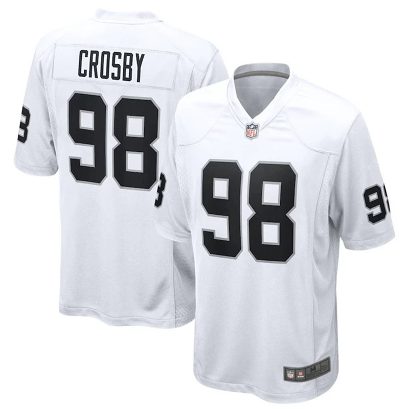 Джерси 2025 Football NFL Raiders Лас-Вегас Рейдерс 98, К Crosby Джентльмены и женщины