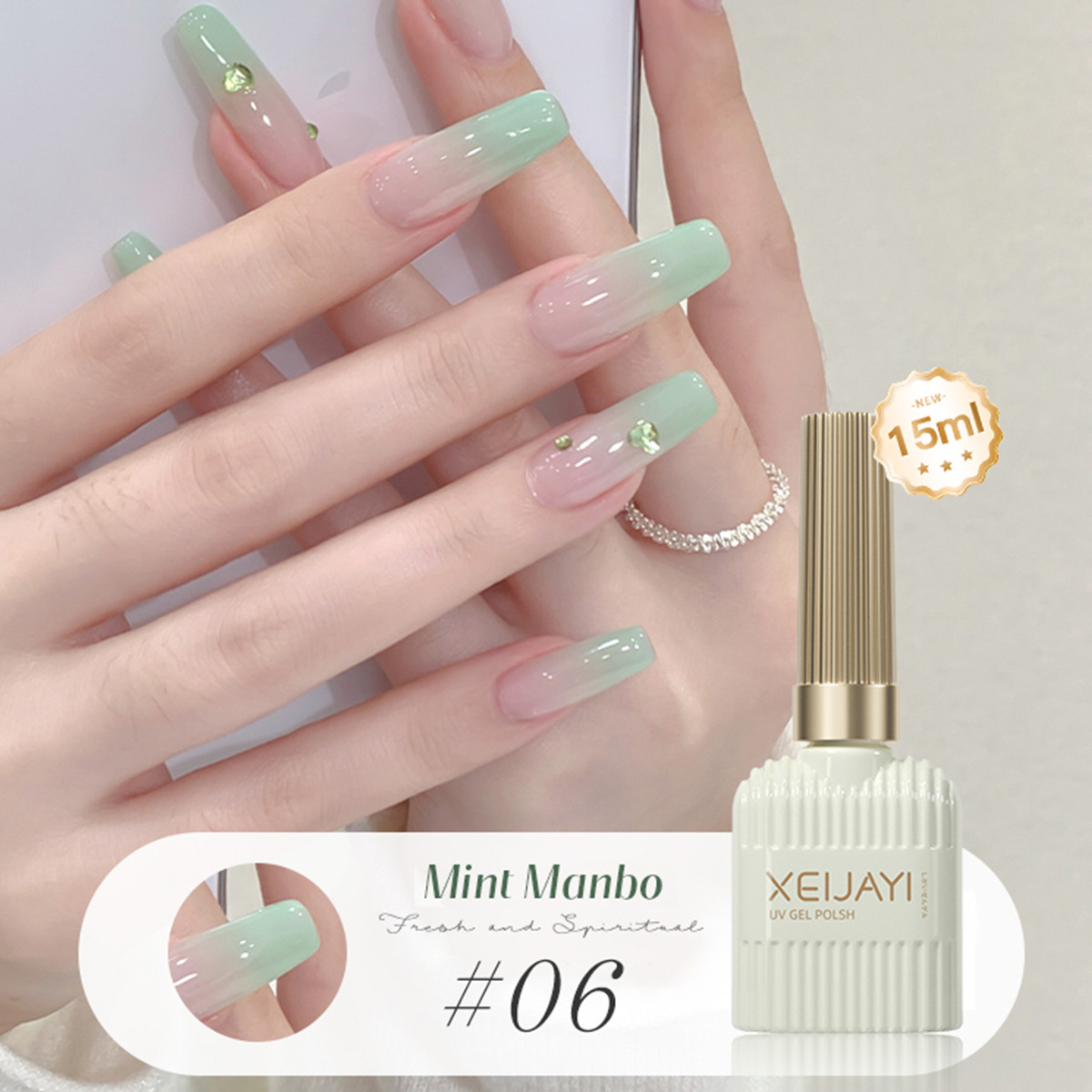 Mint Mambo Gel de esmalte de uñas Verano Nuevo pegamento de esmalte de uñas a través del hielo Nuevo salón de uñas de larga duración para mujeres populares