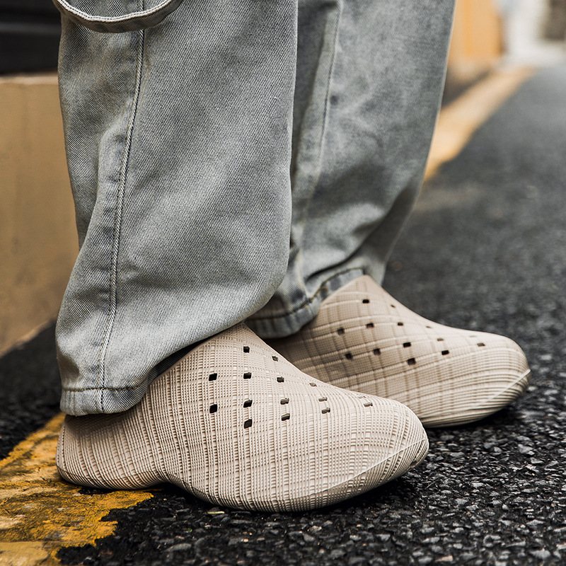 Men's Platform Clogs Thick Sole Slip-on Mules Beach Sandals_voghion.com