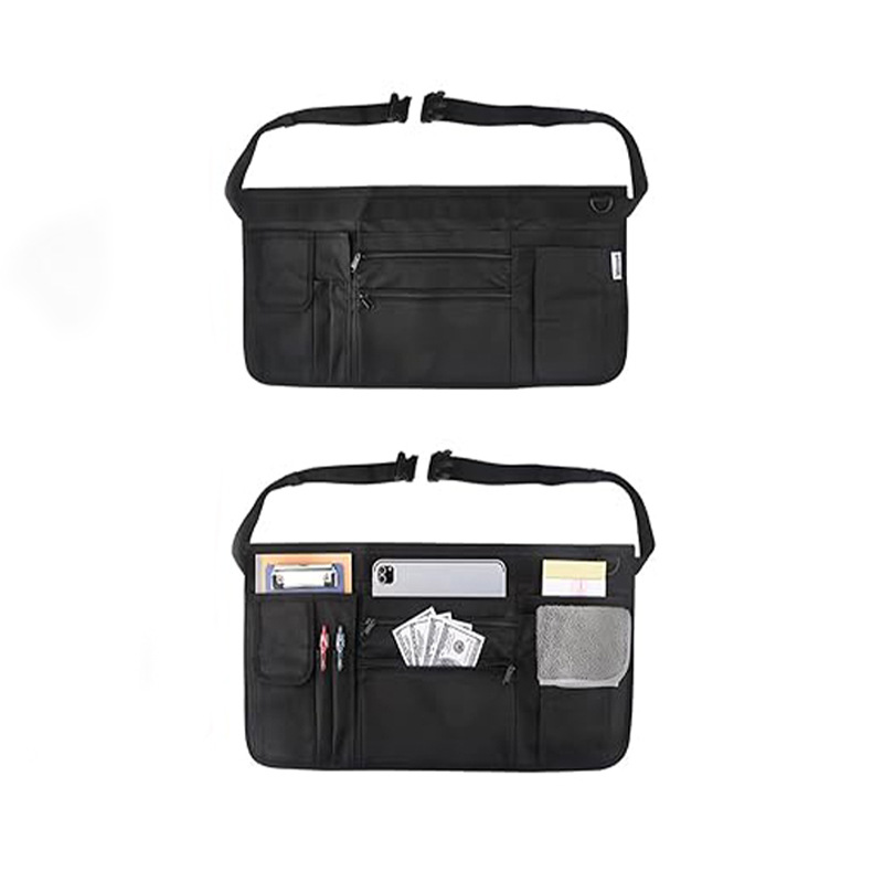 Delantal de tela Oxford de Amazon transfronterizo, logotipo personalizado, pedido de restaurante, riñonera única, limpieza de tareas, riñonera portátil, media longitud