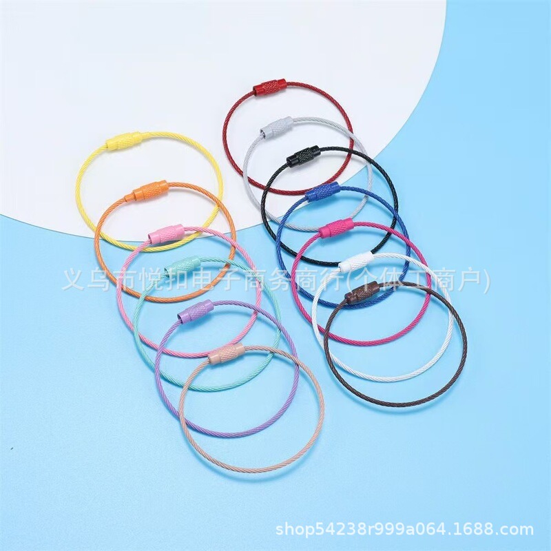 1.5X150mm traveler candy color paint DIY keychain tag pendant key ring mobile phone chain accessories