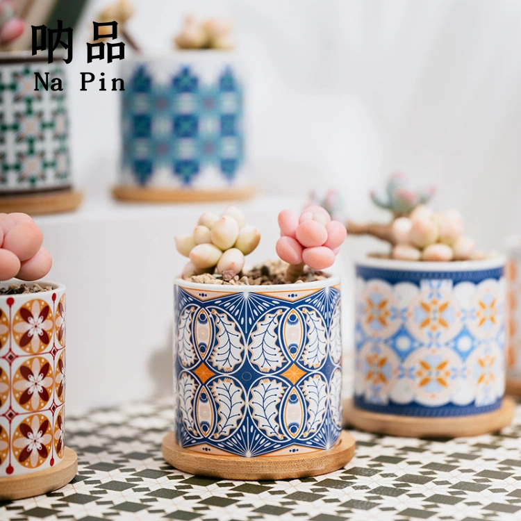Экспорт продукции NA цветочные горшки трансграничные горячие продажи мясистых горшечных растений этнический стиль Внешняя торговля Экспорт керамические цветочные горшки хорошо продаются