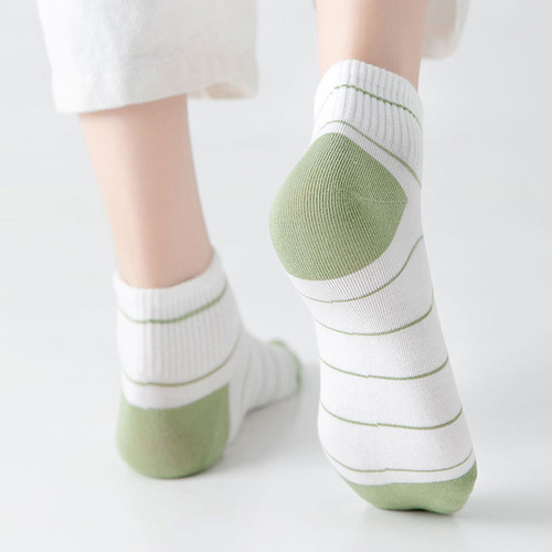 Socks for Girls Short Socks Summer Thin Style Trendy Matchable Breathable Summer Days Korean and Japanese Cute Grid Lady Socks Automatic Distribution