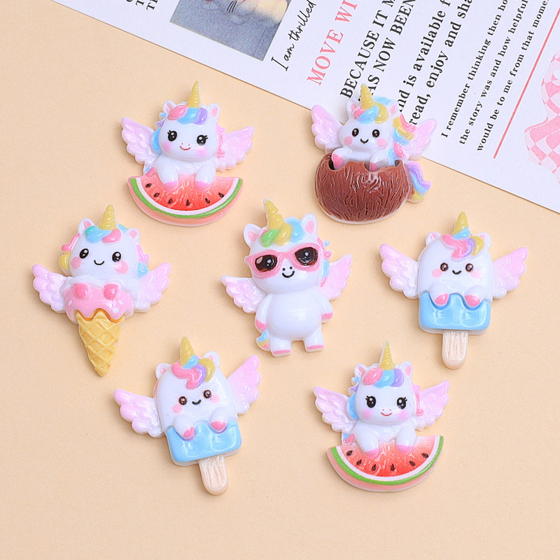 Cute Cartoon Unicorn DIY Jewelry Accessories Cream Glue Resin Small Parts Clog Shoe Buckle Material Kit Wholesale Cute Cartoon Unicorn DIY Jewelry Accessories Cream Glue Resin Small Parts Clog Shoe Buckle Material Kit Wholesale