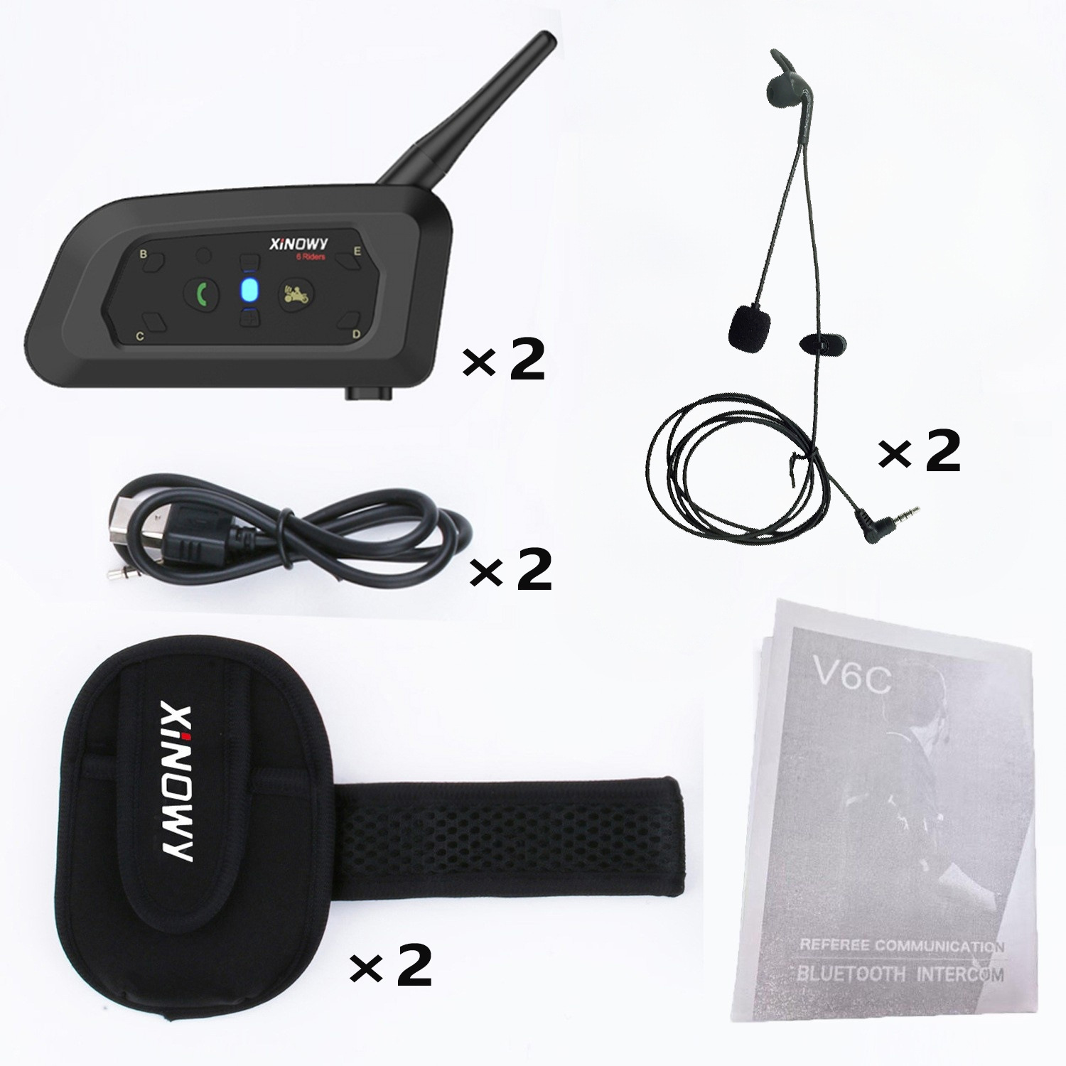 Xinowyv6Cpro Football Referee Intercom Headset Football Intercom Outdoor Intercom Badminton Sports Intercom