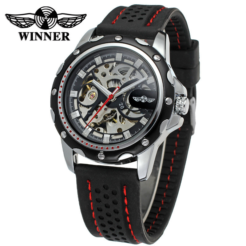 Ebay Winner Men's Fashion Casual Hollow Silicone Automatic Mechanical Watch Wholesale Ebay Winner Men's Fashion Casual Hollow Silicone Automatic Mechanical Watch Wholesale