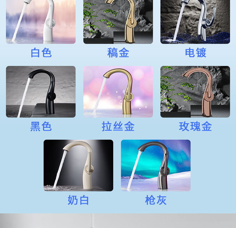 New retro faucet, household washbasin, bathroom cold and hot washbasin, black factory wholesale, cream white undefined