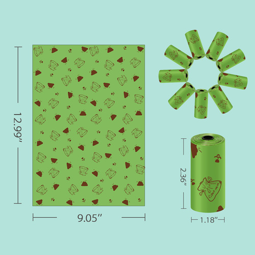 Wholesale 1.2 silk environmentally friendly poop bag EPI biodegradable dog poop bag dispenser pet waste bag