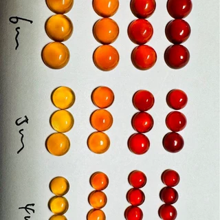 天然橙色红色玛瑙平底素面圆形4MM 5MM 6M M 首饰配石