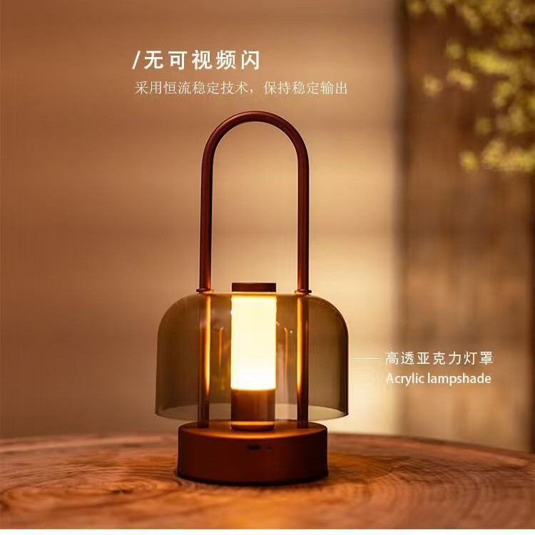 复古风网红露营家居立体氛围感房间桌面用可充电式夜灯台灯ins|undefined