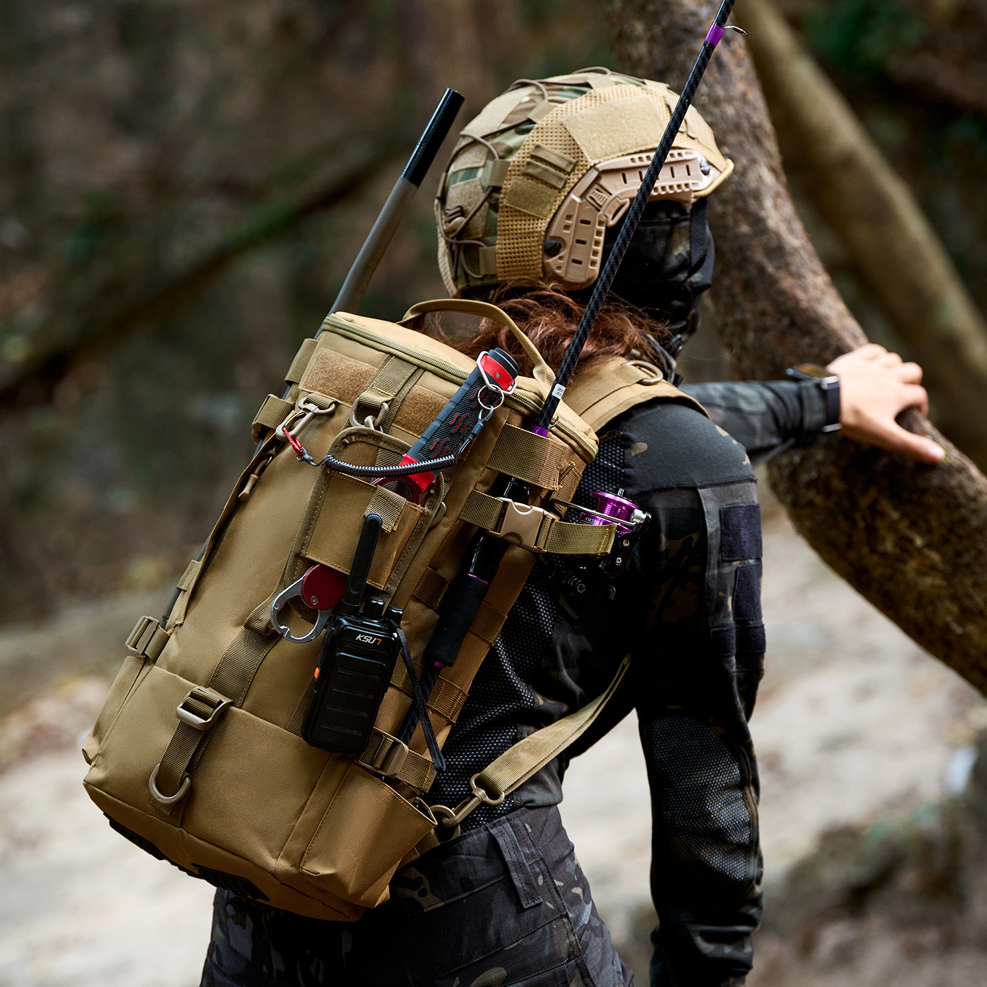 Mochila de hombro de hombre al aire libre transfronteriza, una bolsa multipropósito, bolsa de viaje portátil de hombro de gran capacidad, bolsa de pesca, bolsa de luya