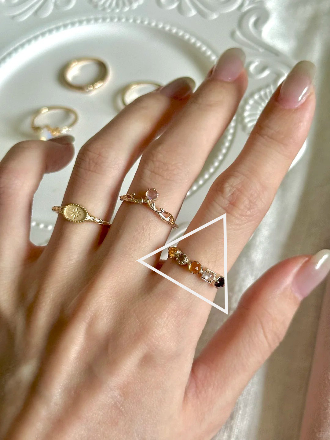 NEW S925 Pure Silver Gold Ultra-Beautiful Clear Zircon Women, Niche Design With A High-End Feel, Adjustable Open Ring For_voghion.com