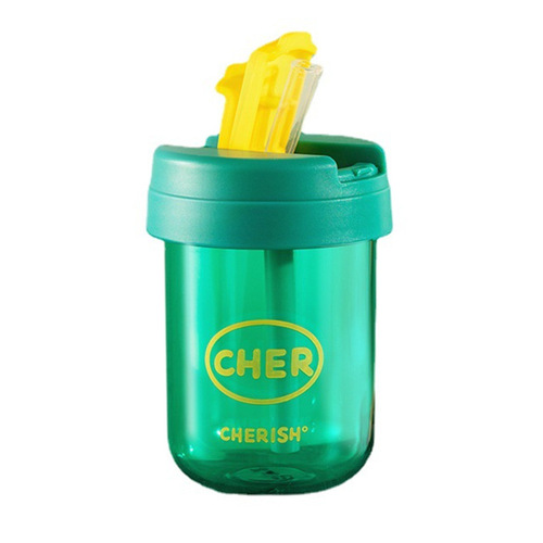 Internet celebrity double drinking coffee cup ins style high-looking space straw cup mini student portable water cup for women