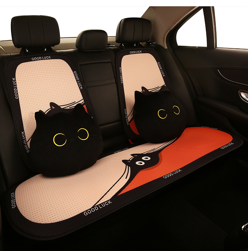 Cartoon cute women's four seasons universal breathable car cushion personalized Kitten Cat series Single piece cushion