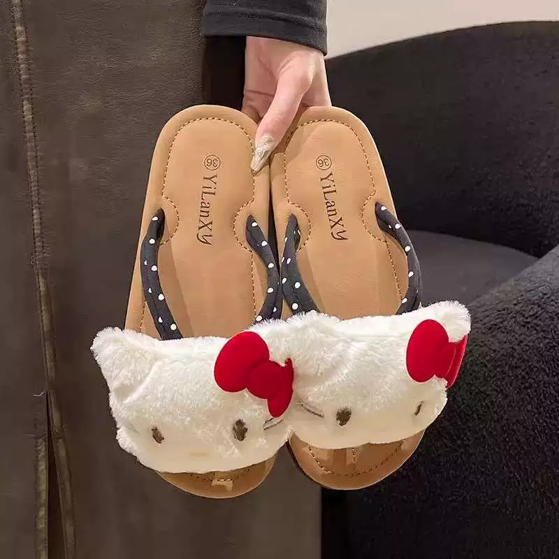 Hello Kitty, нескользящие модные вьетнамки, шлепанцы, западный стиль